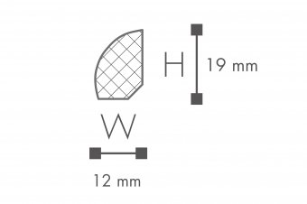 Потолочный плинтус FL6  из полиуретана  12х19мм, длина 2м