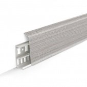 Плинтус пластиковый DECONIKA  выс.70мм  с кабель-каналом Ясень серый, дл.2,2м