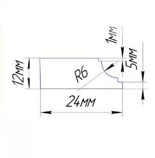 Акриловый плинтус для ванны СП07  12х24мм, дл.1.83м