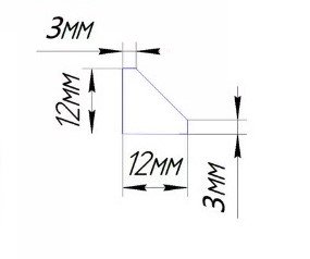Акриловый плинтус для ванны СП19  12х12мм, дл.1.83м