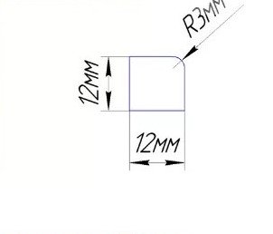 Акриловый плинтус для ванны СП04  12х12мм, дл.1.83м