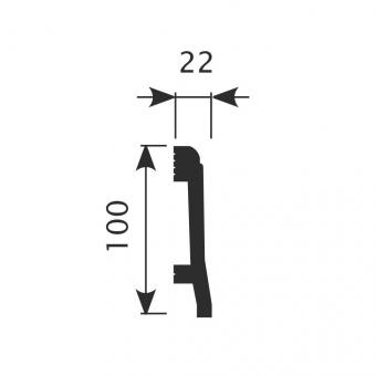 Плинтус напольный  Cosca  PX022, выс.:100мм, дл.:2м  Экополимер
