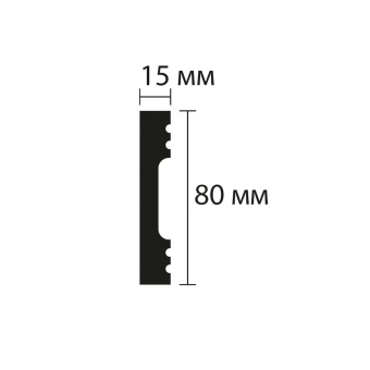 Плинтус FD8  Белый  80x15мм, дл.:2м напольный