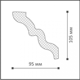 Потолочный плинтус SM  105х95мм, длина 2м